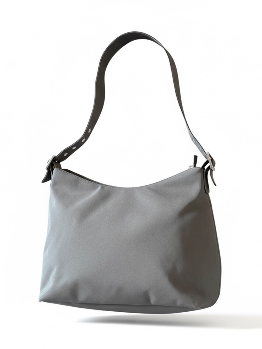 GAP Gray Nylon Slouch Shoulder Bag Minimalist Y2K Hobo Purse